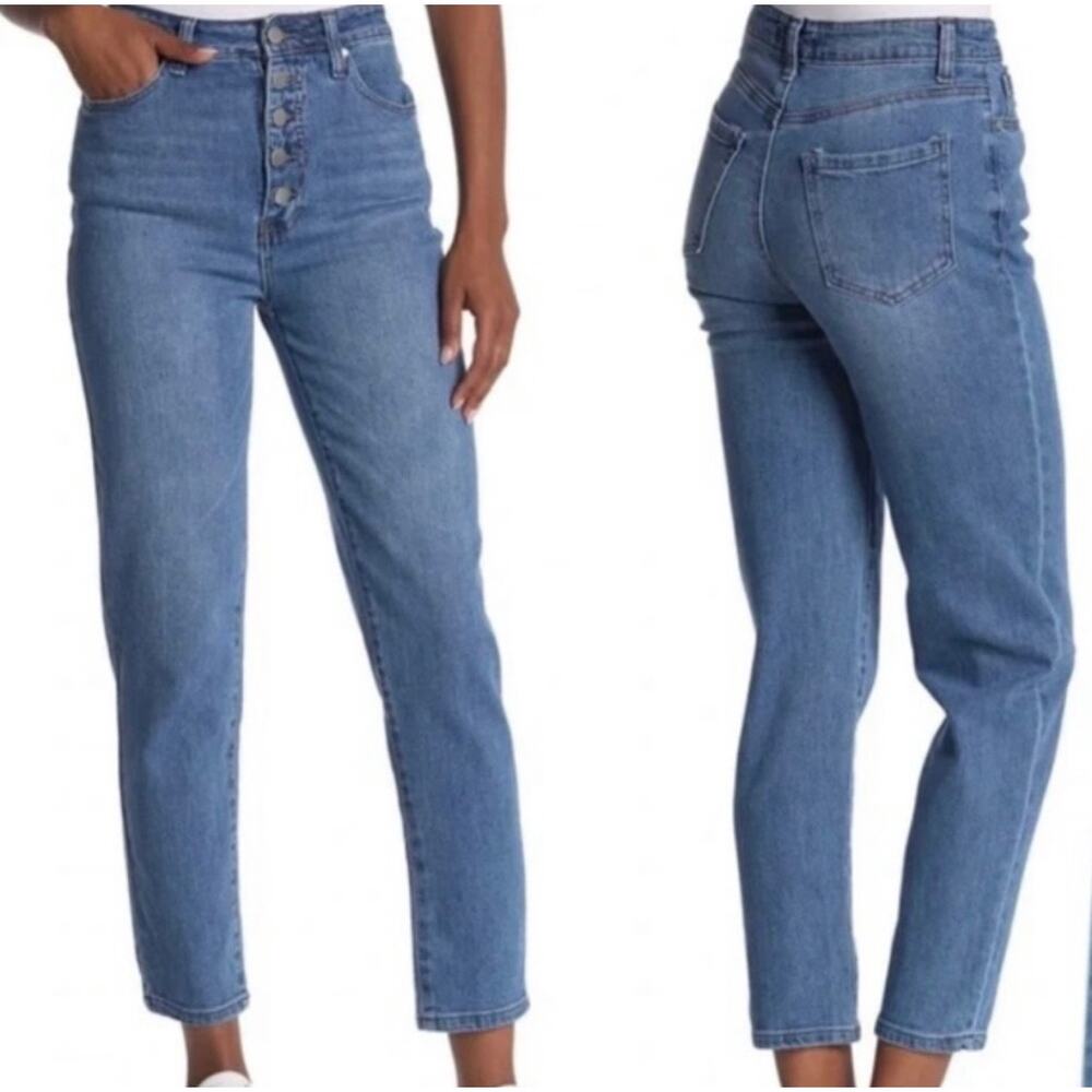 Abound Mom Jeans High Rise Button Fly Blue Denim Women's Size 27